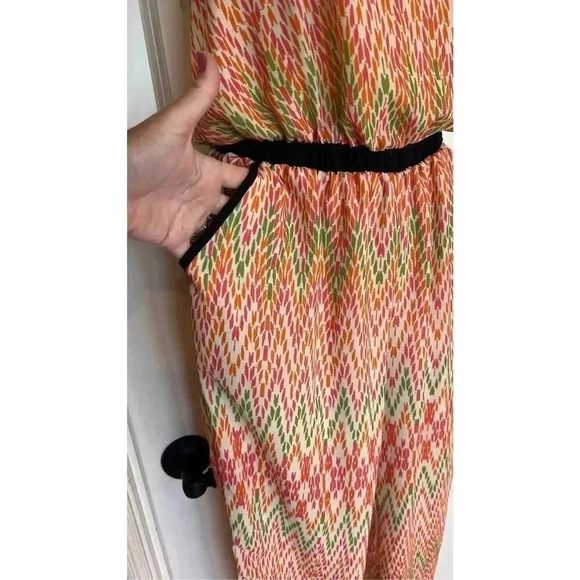 Haute Hanger Women’s M Pants Tank Top One Piece Romper Pockets Orange Green - Picture 2 of 12